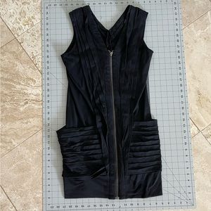 TCEC Ruffled Pocketed Front Zip Dress